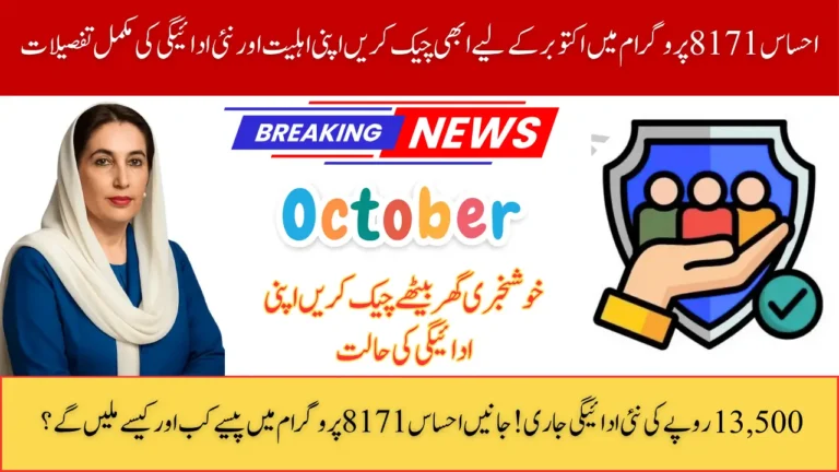 Ehsaas Program 8171 Payment Eligibility Check October 2025
